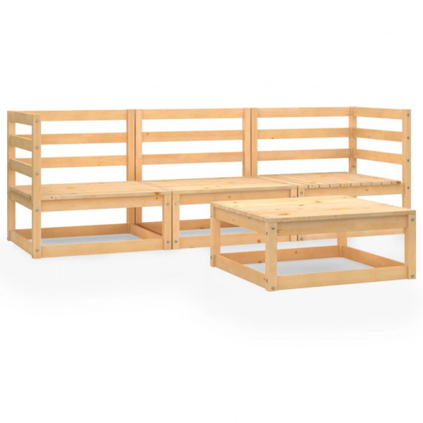 Conjunto de móveis de jardim 4 peças madeira maciça pinheiro D