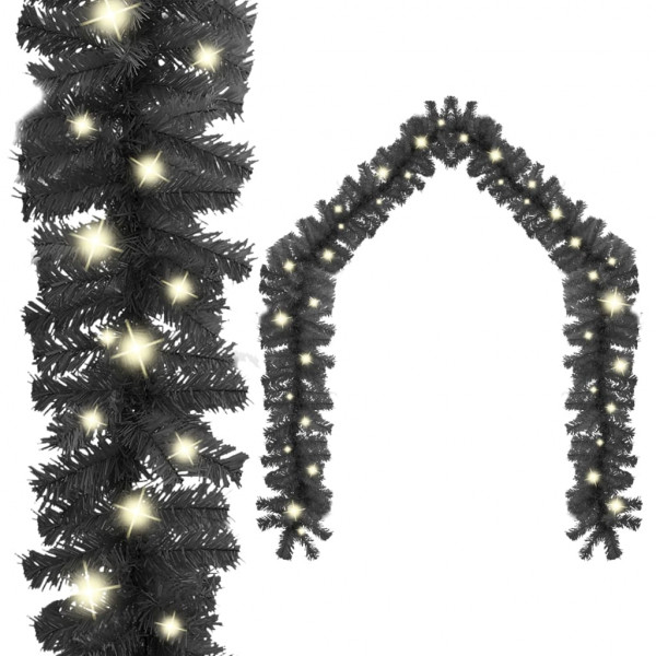 Guirnalda de Navidad con luces LED negro 20 m D