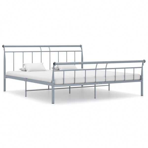 Estrutura de cama de metal cinza 200x200 cm D