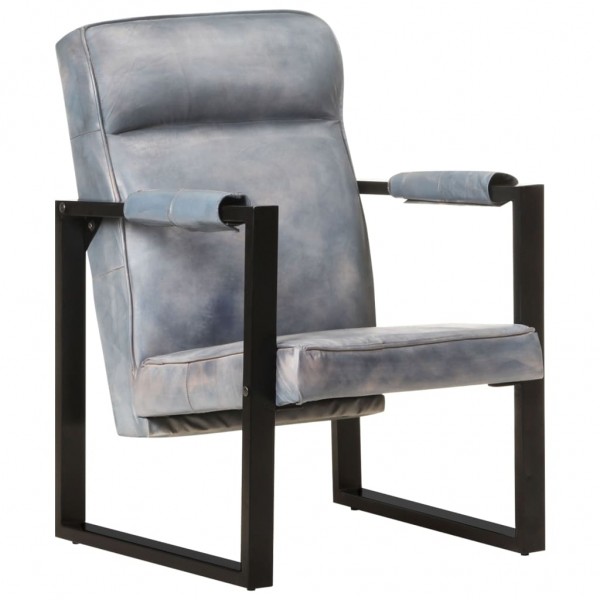 Assento de couro real de cabra cinza 60x75x90 cm D