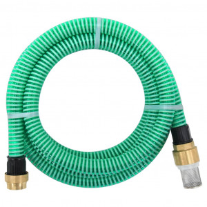 Manguera de succión con conectores de latón PVC verde 29 mm 3 m D