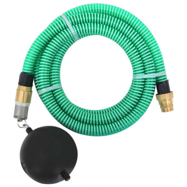 Manguera de succión con conectores de latón PVC verde 29 mm 4 m D