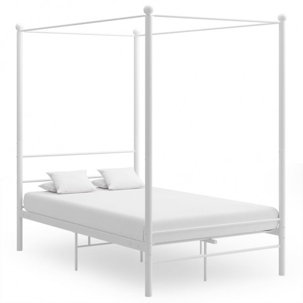 Estrutura de cama com leito de metal branco 120x200 cm D