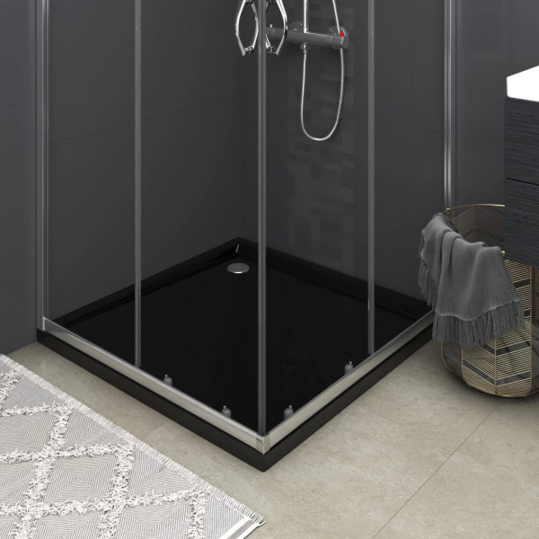 Plato de ducha cuadrado de ABS negro 90x90 cm D