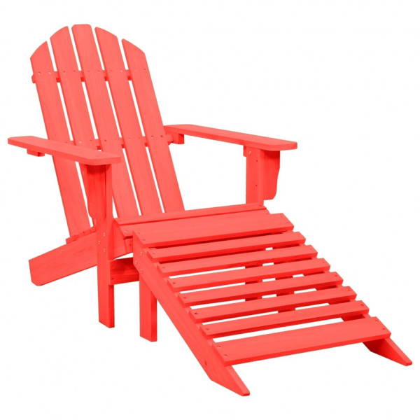 Chaise de jardim Adirondack com madeira maciça de abeto vermelho otomano D