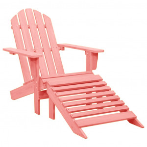 Silla jardín Adirondack con otomana madera maciza de abeto rosa D