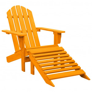 Silla jardín Adirondack con otomana madera maciza abeto naranja D