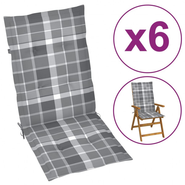 Cushion cadeira jardim de apoio alto 6 s quadros cinza 120x50x3 cm D