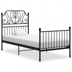 Estructura de cama de metal negro 100x200 cm D