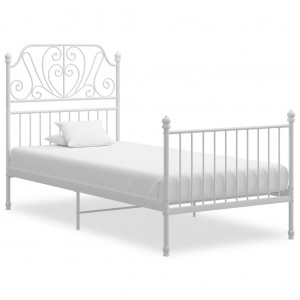 Estrutura de cama de metal branco 100x200 cm D