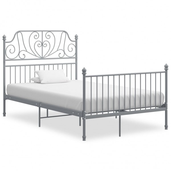 Estructura de cama de metal gris 120x200 cm D