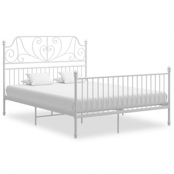 Estrutura de cama de metal branco 160x200 cm D