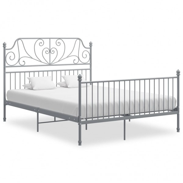 Estrutura de cama de metal cinza 160x200 cm D