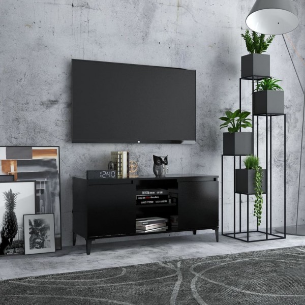 Móveis de televisão com patas de metal preto 103,5 x 35 x 50 cm D