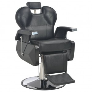 Cadeira de barbeiro de couro sintético preto 72x68x98 cm D