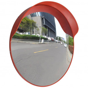 Espejo de tráfico convexo plástico naranja 60 cm D