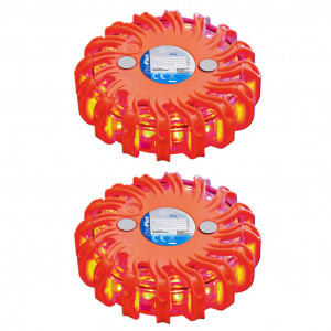 ProPlus Discos de aviso com 16 LEDs 2 unidades laranja D